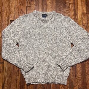 Tarleton Vintage Sweater Size Medium Acrylic Wool Gray Tan Preowned